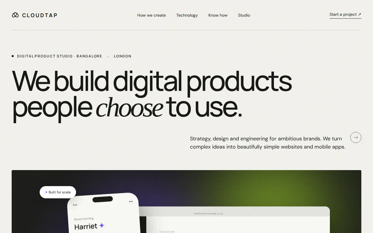 CloudTap website screenshot