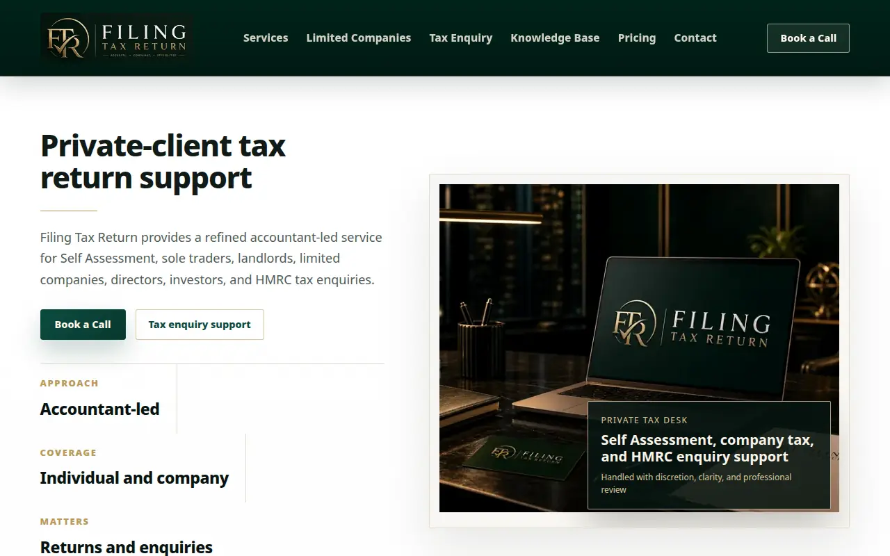Filing Tax Return website screenshot